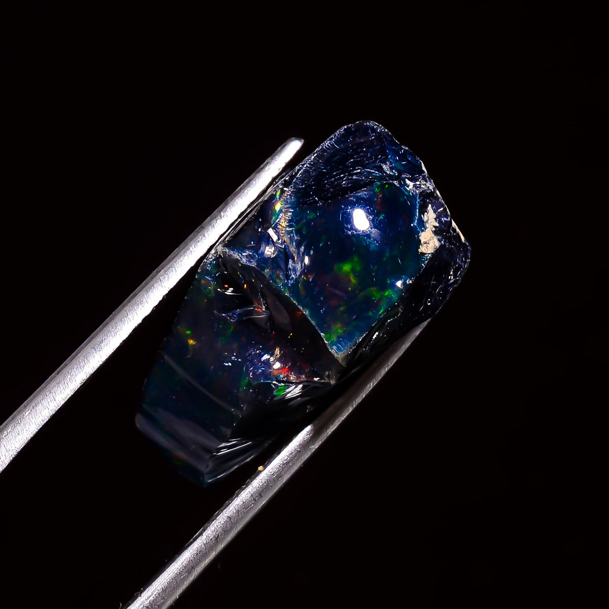 Classic Top Grade Quality 100% Natural Welo Fire Black Ethiopian Opal Rough Loose Gemstone For Making Jewelry 21X14X10 MM 12 Cts. KR05-4 Sunkarton