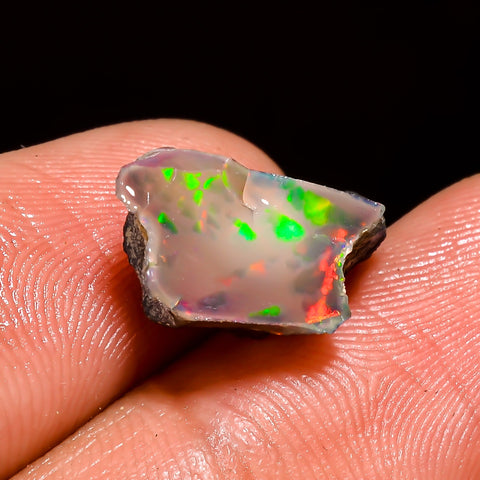 Amazing Top Grade Quality 100% Natural Welo Fire Black Ethiopian Opal Rough Loose Gemstone For Making Jewelry 16X10X7 MM 5 Cts. KR05-50 Sunkarton