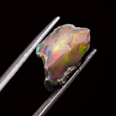 Amazing Top Grade Quality 100% Natural Welo Fire Black Ethiopian Opal Rough Loose Gemstone For Making Jewelry 16X10X7 MM 5 Cts. KR05-50 Sunkarton