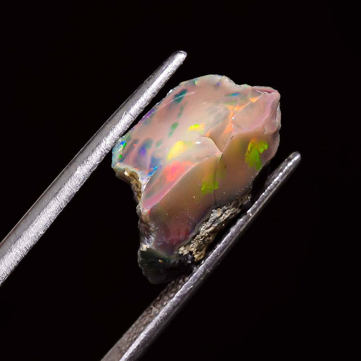 Amazing Top Grade Quality 100% Natural Welo Fire Black Ethiopian Opal Rough Loose Gemstone For Making Jewelry 16X10X7 MM 5 Cts. KR05-50 Sunkarton