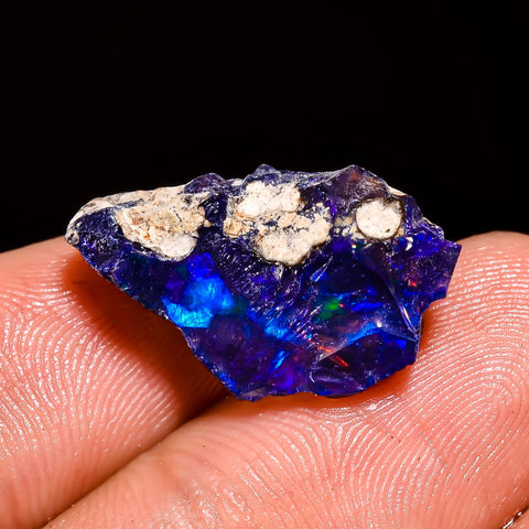 Attractive Top Grade Quality 100% Natural Welo Fire Blue Ethiopian Opal Rough Loose Gemstone For Making Jewelry 20X11X9 MM 7 Cts. KR05-51 Sunkarton