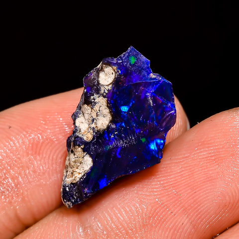 Attractive Top Grade Quality 100% Natural Welo Fire Blue Ethiopian Opal Rough Loose Gemstone For Making Jewelry 20X11X9 MM 7 Cts. KR05-51 Sunkarton