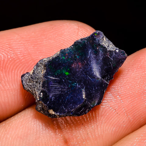 Dazzling Top Grade Quality 100% Natural Welo Fire Black Ethiopian Opal Rough Loose Gemstone For Making Jewelry 17X11X7 MM 5 Cts. KR05-55 Sunkarton