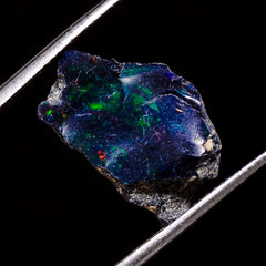 Dazzling Top Grade Quality 100% Natural Welo Fire Black Ethiopian Opal Rough Loose Gemstone For Making Jewelry 17X11X7 MM 5 Cts. KR05-55 Sunkarton
