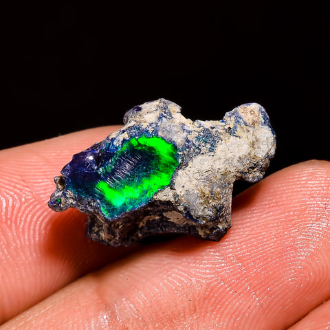 Amazing Top Grade Quality 100% Natural Welo Fire Black Ethiopian Opal Rough Loose Gemstone For Making Jewelry 18X10X7 MM 5.5 Cts. KR05-75 Sunkarton
