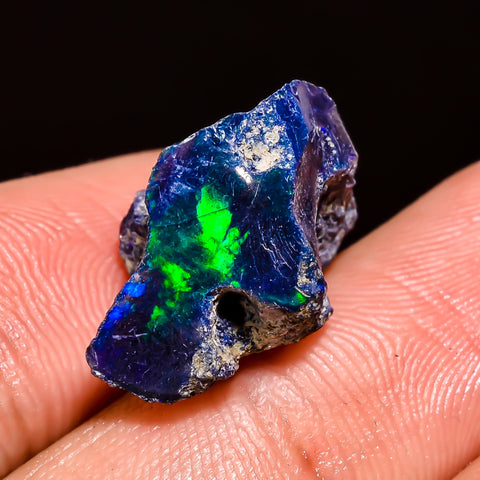 Amazing Top Grade Quality 100% Natural Welo Fire Black Ethiopian Opal Rough Loose Gemstone For Making Jewelry 18X10X7 MM 5.5 Cts. KR05-75 Sunkarton