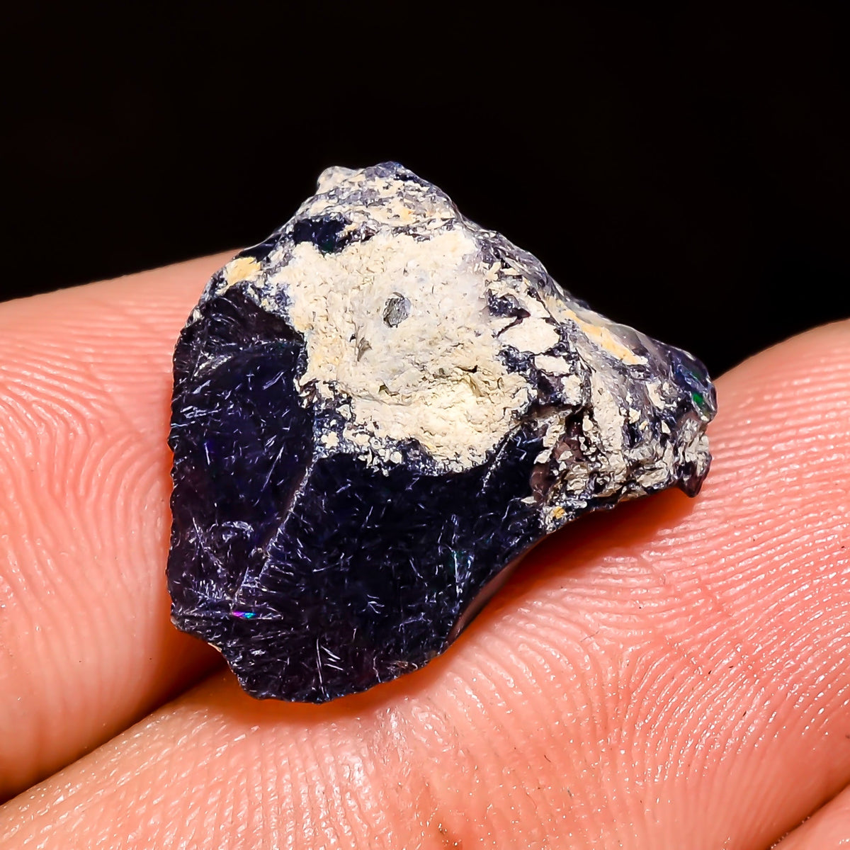 Immaculate Top Grade Quality 100% Natural Welo Fire Black Ethiopian Opal Rough Loose Gemstone For Making Jewelry 14X12X8 MM 5.5 Cts. KR05-62 Sunkarton