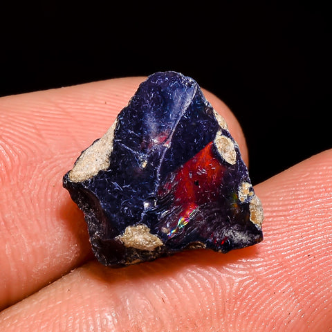Outstanding Top Grade Quality 100% Natural Welo Fire Blue Ethiopian Opal Rough Loose Gemstone For Making Jewelry 13X12X8 MM 5 Cts. KR05-66 Sunkarton