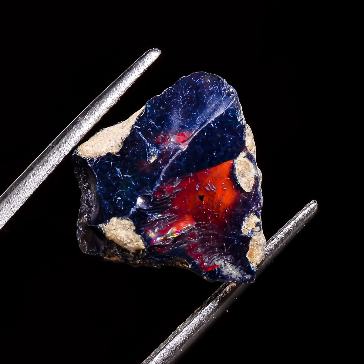 Outstanding Top Grade Quality 100% Natural Welo Fire Blue Ethiopian Opal Rough Loose Gemstone For Making Jewelry 13X12X8 MM 5 Cts. KR05-66 Sunkarton