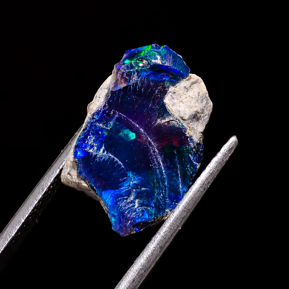 Splendid Top Grade Quality 100% Natural Welo Fire Blue Ethiopian Opal Rough Loose Gemstone For Making Jewelry 15X10X9 MM 5 Cts. KR05-67 Sunkarton