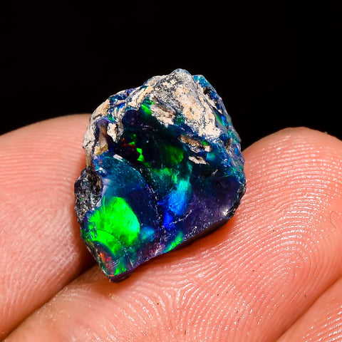 Superb Top Grade Quality 100% Natural Welo Fire Blue Ethiopian Opal Rough Loose Gemstone For Making Jewelry 16X12X10 MM 6.5 Cts. KR05-68 Sunkarton