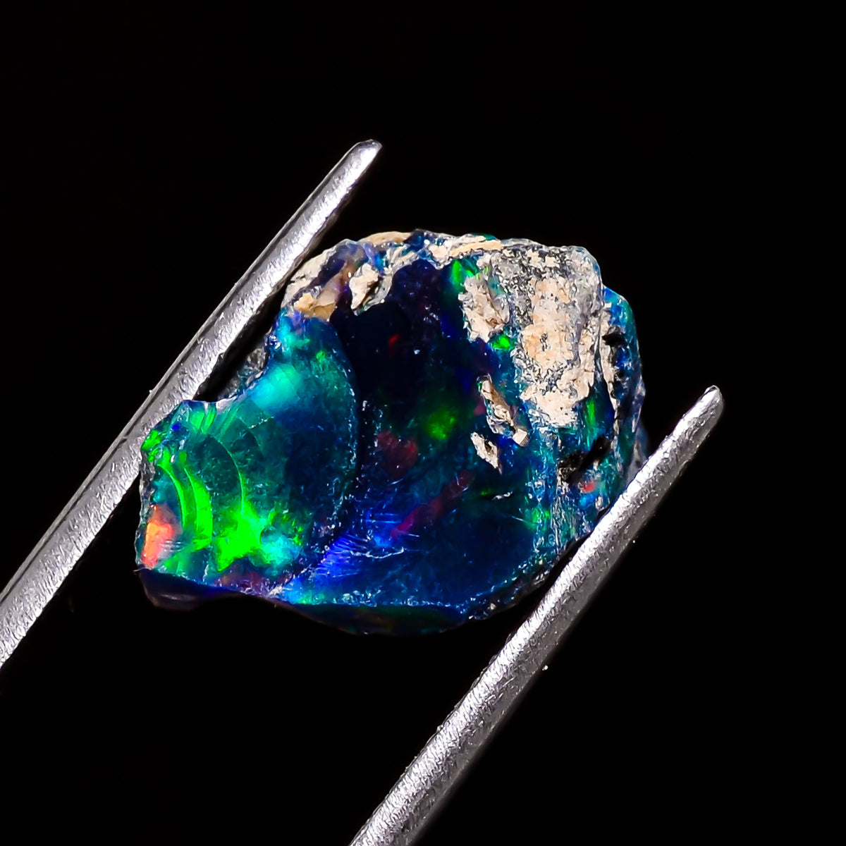 Superb Top Grade Quality 100% Natural Welo Fire Blue Ethiopian Opal Rough Loose Gemstone For Making Jewelry 16X12X10 MM 6.5 Cts. KR05-68 Sunkarton