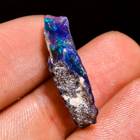 Stunning Top Grade Quality 100% Natural Welo Fire Blue Ethiopian Opal Rough Loose Gemstone For Making Jewelry 22X10X6 MM 5.5 Cts. KR05-69 Sunkarton