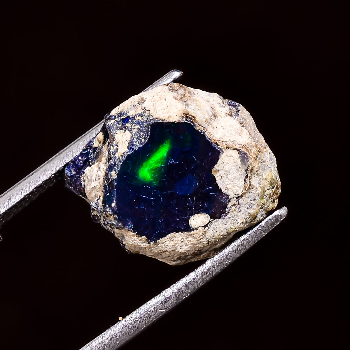 Excellent Top Grade Quality 100% Natural Welo Fire Black Ethiopian Opal Rough Loose Gemstone For Making Jewelry 15X12X8 MM 6.5 Cts. KR05-6 Sunkarton