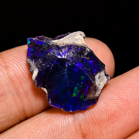 Supreme Top Grade Quality 100% Natural Welo Fire Blue Ethiopian Opal Rough Loose Gemstone For Making Jewelry 19X14X6 MM 7 Cts. KR05-70 Sunkarton