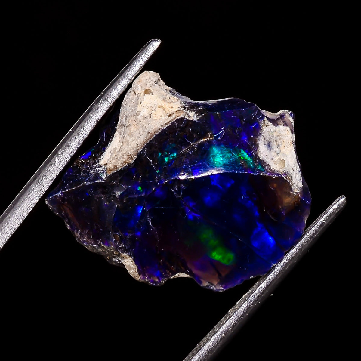 Supreme Top Grade Quality 100% Natural Welo Fire Blue Ethiopian Opal Rough Loose Gemstone For Making Jewelry 19X14X6 MM 7 Cts. KR05-70 Sunkarton