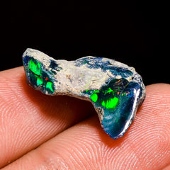 Tempting Top Grade Quality 100% Natural Welo Fire Blue Ethiopian Opal Rough Loose Gemstone For Making Jewelry 18X13X6 MM 6 Cts. KR05-71 Sunkarton