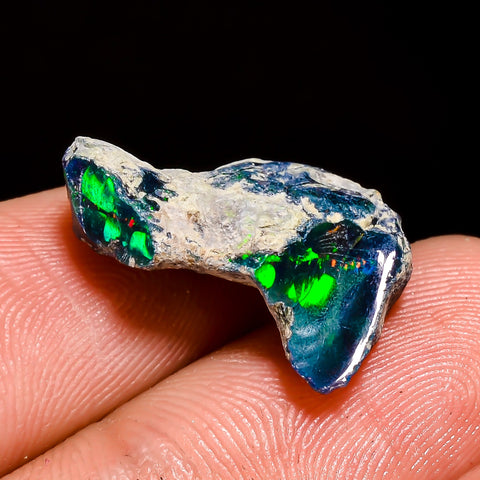 Tempting Top Grade Quality 100% Natural Welo Fire Blue Ethiopian Opal Rough Loose Gemstone For Making Jewelry 18X13X6 MM 6 Cts. KR05-71 Sunkarton