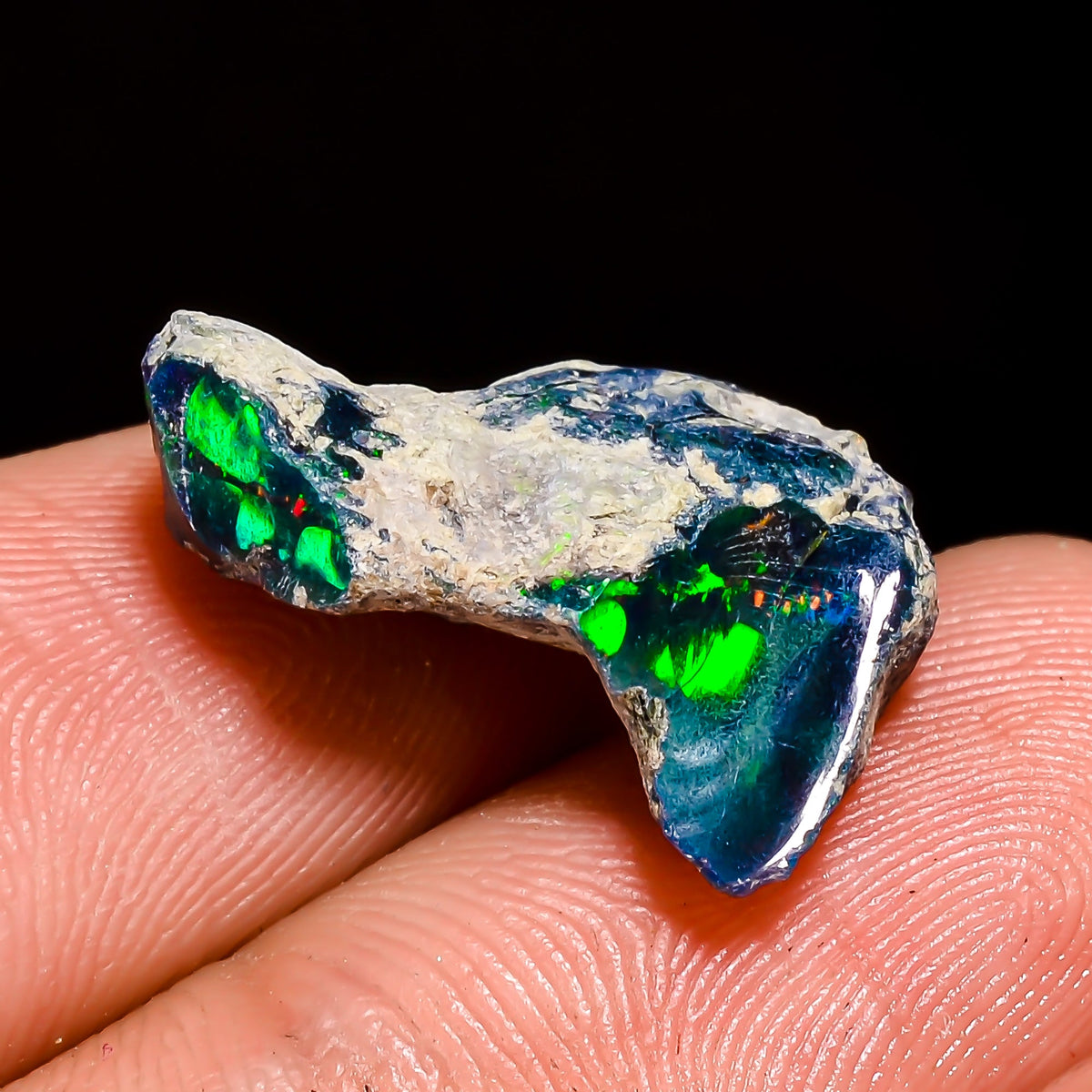 Tempting Top Grade Quality 100% Natural Welo Fire Blue Ethiopian Opal Rough Loose Gemstone For Making Jewelry 18X13X6 MM 6 Cts. KR05-71 Sunkarton