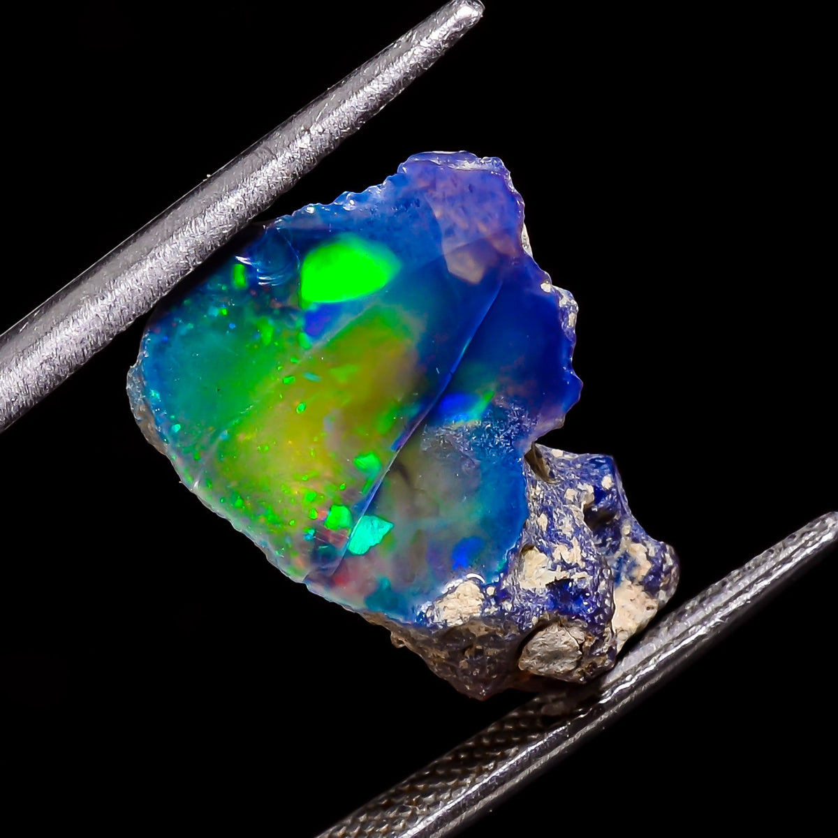 Wonderful Top Grade Quality 100% Natural Welo Fire Black Ethiopian Opal Rough Loose Gemstone For Making Jewelry 20X11X9 MM 6.5 Cts. KR05-74 Sunkarton