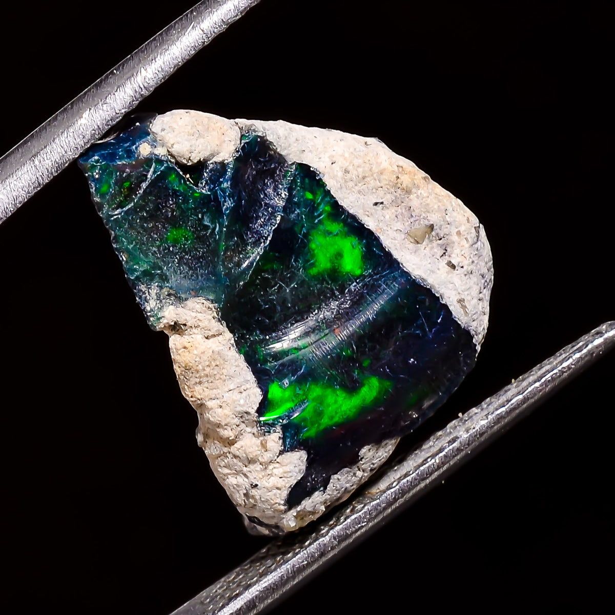 Attractive Top Grade Quality 100% Natural Welo Fire Black Ethiopian Opal Rough Loose Gemstone For Making Jewelry 17X13X8 MM 7 Cts. KR05-76 Sunkarton