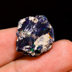 Excellent Top Grade Quality 100% Natural Welo Fire Black Ethiopian Opal Rough Loose Gemstone For Making Jewelry 16X14X10 MM 8 Cts. KR05-81 Sunkarton