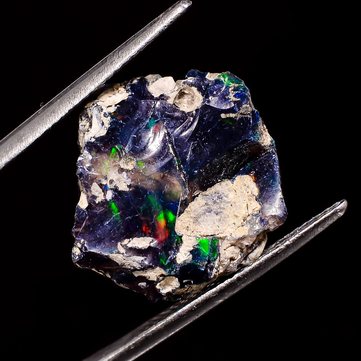 Excellent Top Grade Quality 100% Natural Welo Fire Black Ethiopian Opal Rough Loose Gemstone For Making Jewelry 16X14X10 MM 8 Cts. KR05-81 Sunkarton