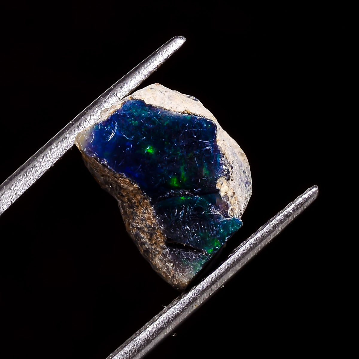 Elegant Top Grade Quality 100% Natural Welo Fire Black Ethiopian Opal Rough Loose Gemstone For Making Jewelry 15X10X9 MM 5.5 Cts. KR05-83 Sunkarton