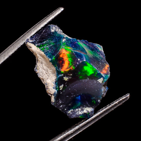 Fabulous Top Grade Quality 100% Natural Welo Fire Black Ethiopian Opal Rough Loose Gemstone For Making Jewelry 17X12X7 MM 6 Cts. KR05-84 Sunkarton