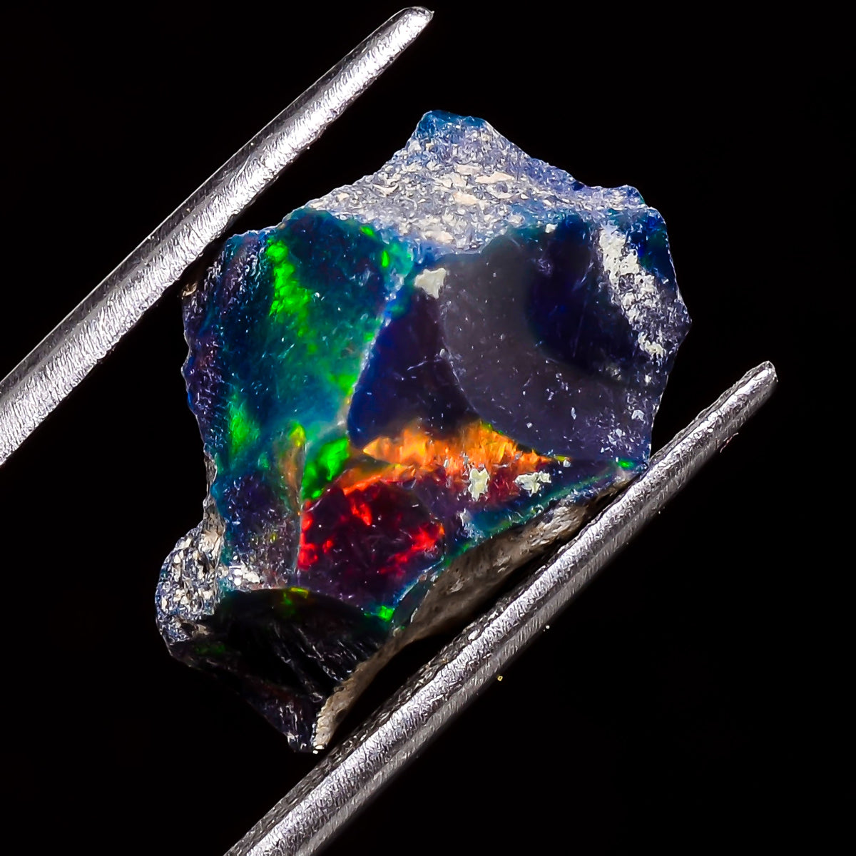 Fabulous Top Grade Quality 100% Natural Welo Fire Black Ethiopian Opal Rough Loose Gemstone For Making Jewelry 17X12X7 MM 6 Cts. KR05-84 Sunkarton