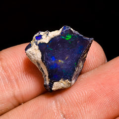 Gorgeous Top Grade Quality 100% Natural Welo Fire Black Ethiopian Opal Rough Loose Gemstone For Making Jewelry 16X14X9 MM 6.5 Cts. KR05-86 Sunkarton