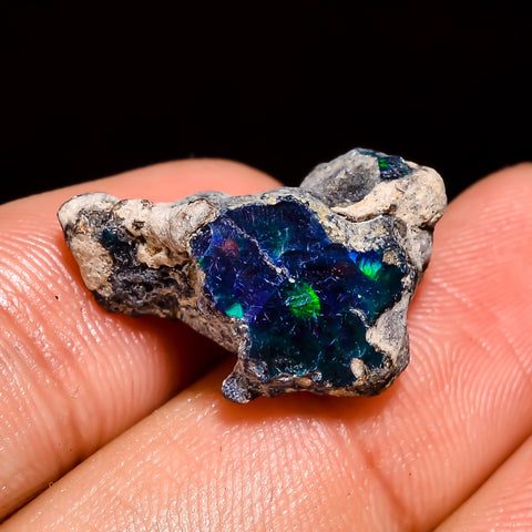 Elegant Top Grade Quality 100% Natural Welo Fire Black Ethiopian Opal Rough Loose Gemstone For Making Jewelry 20X13X10 MM 8.5 Cts. KR05-8 Sunkarton