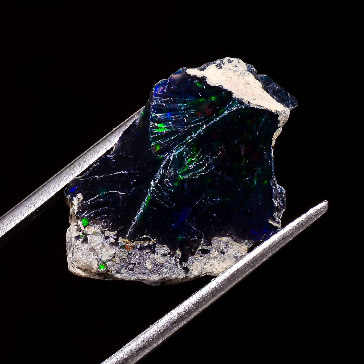 Outstanding A One Quality 100% Natural Welo Fire Black Ethiopian Opal Rough Loose Gemstone For Making Jewelry 22X14X7 MM 6.5 Cts. KR05-91 Sunkarton