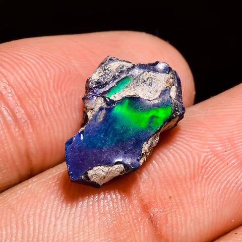 Superb Top Grade Quality 100% Natural Welo Fire Black Ethiopian Opal Rough Loose Gemstone For Making Jewelry 16X11X9 MM 6 Cts. KR05-93 Sunkarton