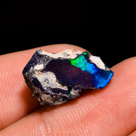 Superb Top Grade Quality 100% Natural Welo Fire Black Ethiopian Opal Rough Loose Gemstone For Making Jewelry 16X11X9 MM 6 Cts. KR05-93 Sunkarton