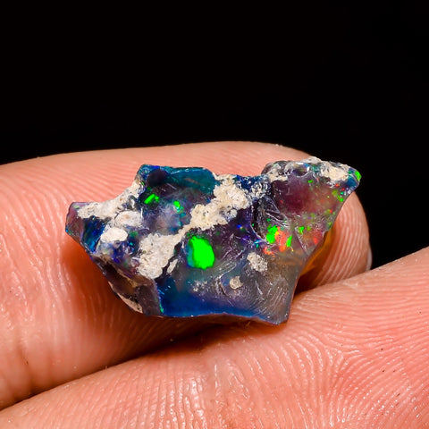 Terrific Top Grade Quality 100% Natural Welo Fire Black Ethiopian Opal Rough Loose Gemstone For Making Jewelry 18X10X7 MM 6 Cts. KR05-97 Sunkarton