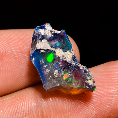 Terrific Top Grade Quality 100% Natural Welo Fire Black Ethiopian Opal Rough Loose Gemstone For Making Jewelry 18X10X7 MM 6 Cts. KR05-97 Sunkarton