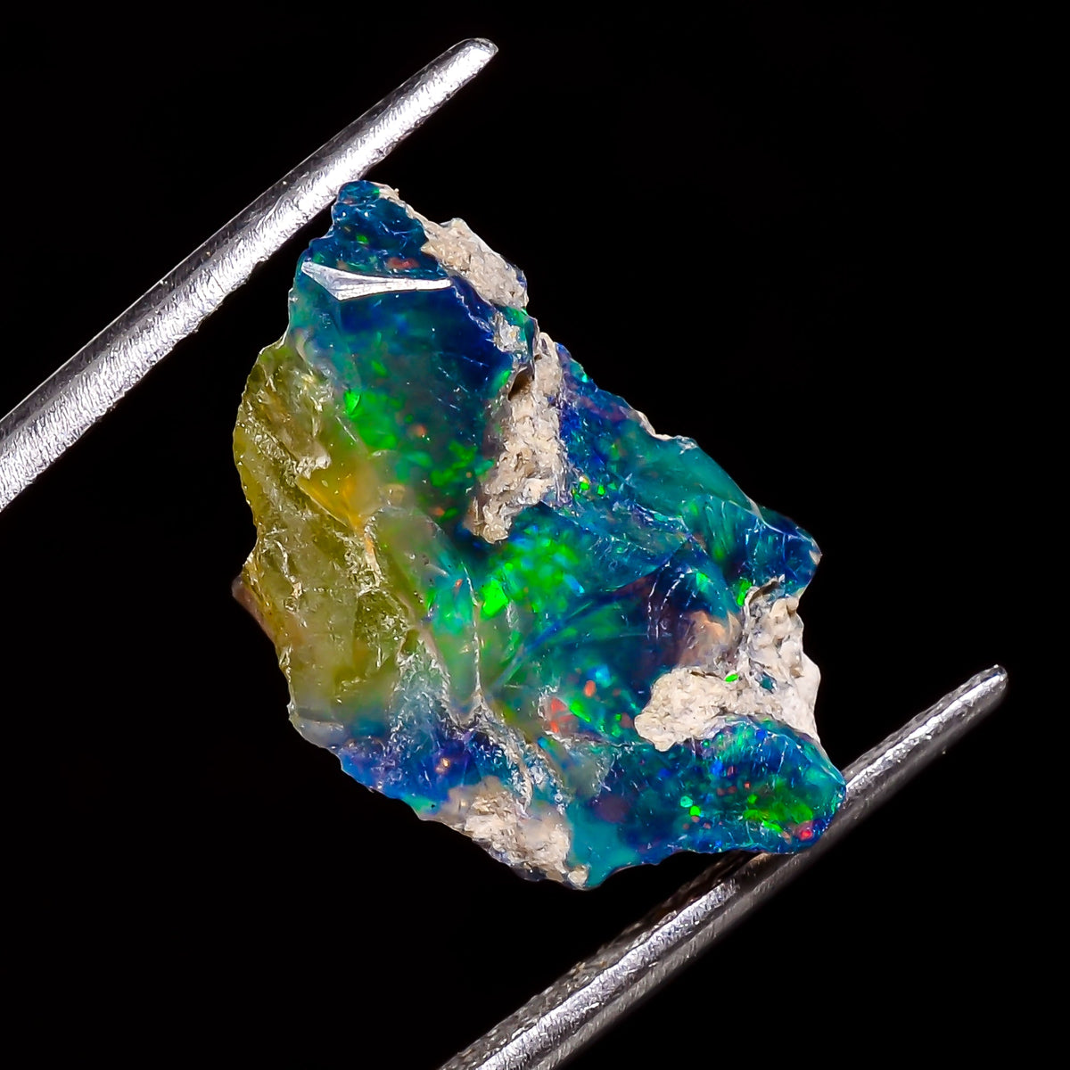 Terrific Top Grade Quality 100% Natural Welo Fire Black Ethiopian Opal Rough Loose Gemstone For Making Jewelry 18X10X7 MM 6 Cts. KR05-97 Sunkarton