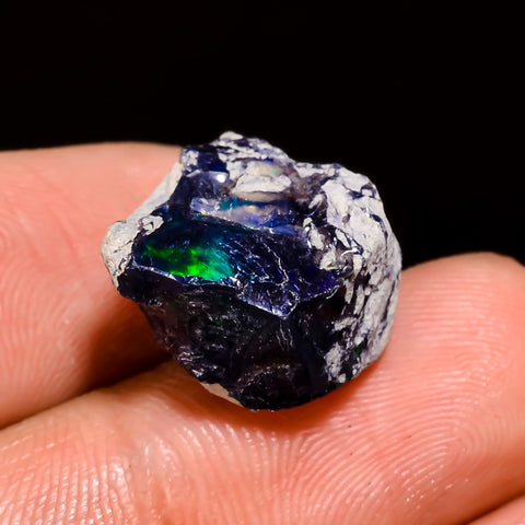Unique Top Grade Quality 100% Natural Welo Fire Black Ethiopian Opal Rough Loose Gemstone For Making Jewelry 16X14X9 MM 8.5 Cts. KR05-98 Sunkarton