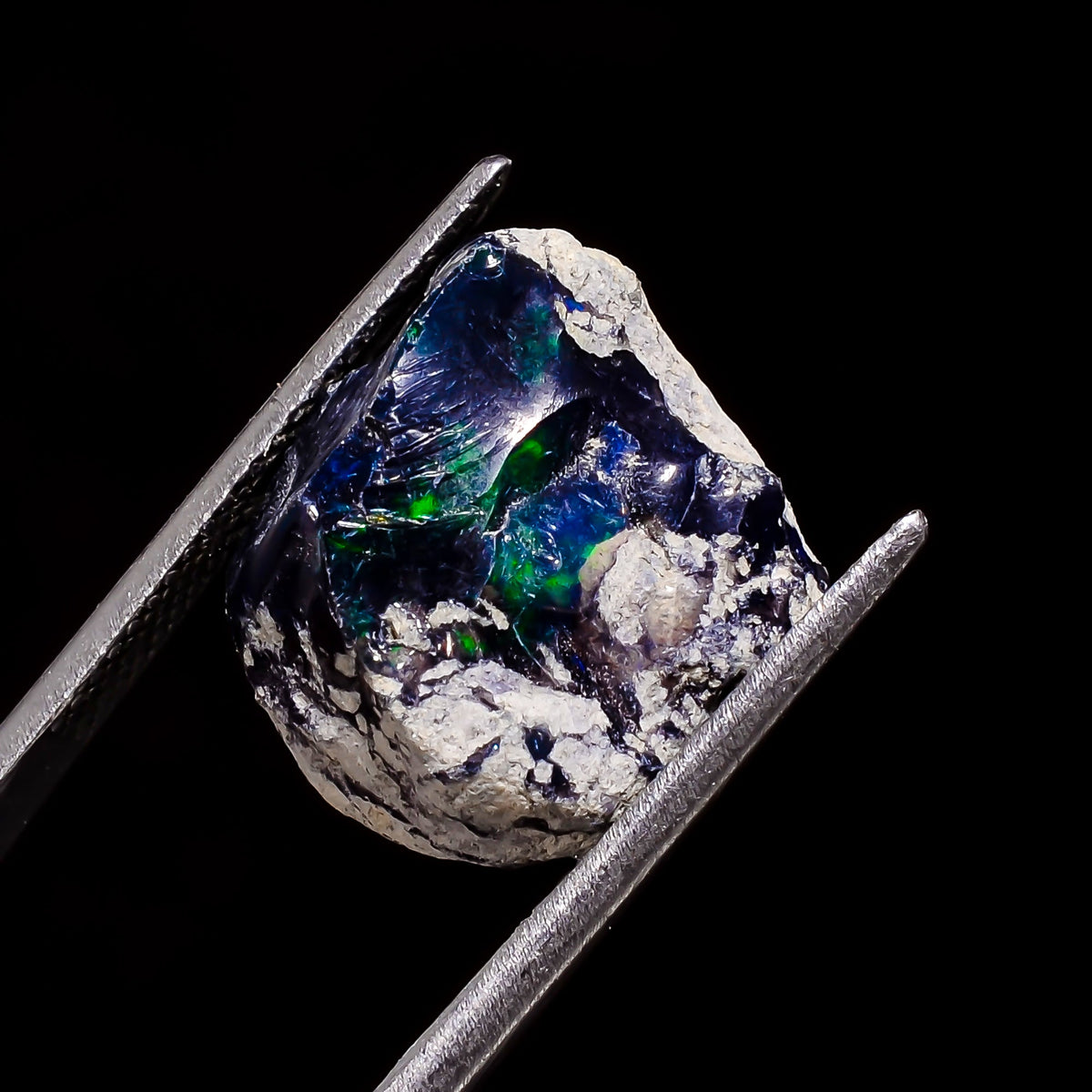 Unique Top Grade Quality 100% Natural Welo Fire Black Ethiopian Opal Rough Loose Gemstone For Making Jewelry 16X14X9 MM 8.5 Cts. KR05-98 Sunkarton