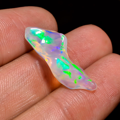 Gorgeous Top Grade Quality 100% Natural Welo Fire White Ethiopian Opal Rough Loose Gemstone For Making Jewelry 24X8X6 MM 5 Cts. KR06-12 Sunkarton