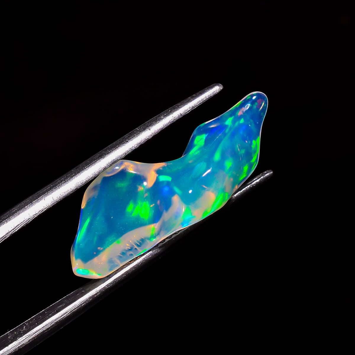 Gorgeous Top Grade Quality 100% Natural Welo Fire White Ethiopian Opal Rough Loose Gemstone For Making Jewelry 24X8X6 MM 5 Cts. KR06-12 Sunkarton