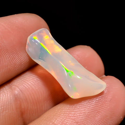 Amazing Top Grade Quality 100% Natural Welo Fire White Ethiopian Opal Rough Loose Gemstone For Making Jewelry 20X7X5 MM 3.5 Cts. KR06-1 Sunkarton
