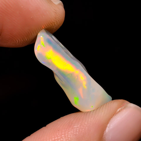 Amazing Top Grade Quality 100% Natural Welo Fire White Ethiopian Opal Rough Loose Gemstone For Making Jewelry 20X7X5 MM 3.5 Cts. KR06-1 Sunkarton
