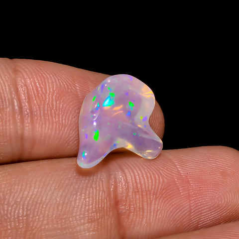 Attractive Top Grade Quality 100% Natural Welo Fire White Ethiopian Opal Rough Loose Gemstone For Making Jewelry 14X9X6 MM 3.5 Cts. KR06-27 Sunkarton