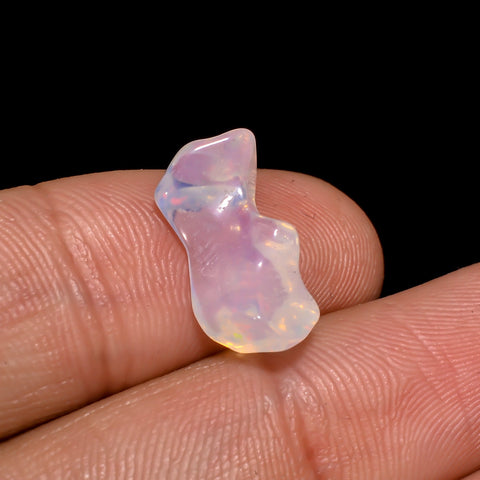 Awesome Top Grade Quality 100% Natural Welo Fire White Ethiopian Opal Rough Loose Gemstone For Making Jewelry 14X7X5 MM 2.5 Cts. KR06-28 Sunkarton
