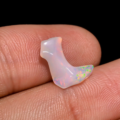Classic Top Grade Quality 100% Natural Welo Fire White Ethiopian Opal Rough Loose Gemstone For Making Jewelry 10X9X4 MM 1.5 Cts. KR06-30 Sunkarton