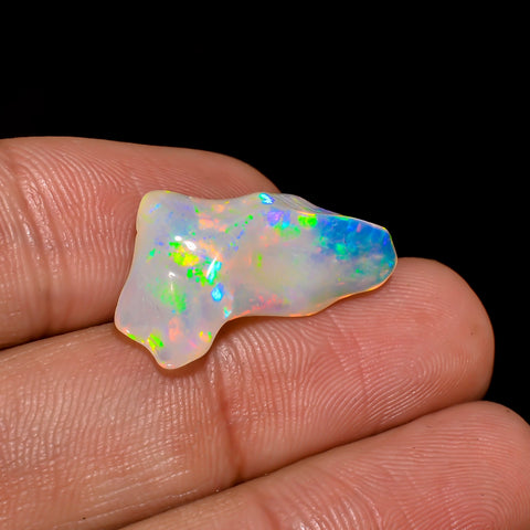 Exclusive Top Grade Quality 100% Natural Welo Fire White Ethiopian Opal Rough Loose Gemstone For Making Jewelry 22X12X6 MM 6 Cts. KR06-33 Sunkarton