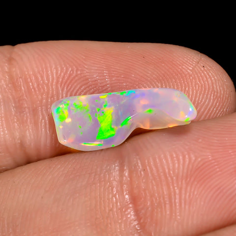 Fabulous Top Grade Quality 100% Natural Welo Fire White Ethiopian Opal Rough Loose Gemstone For Making Jewelry 16X4X2 MM 1.5 Cts. KR06-35 Sunkarton