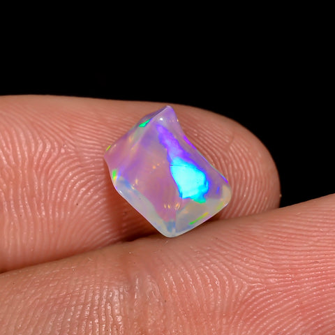 Fantastic Top Grade Quality 100% Natural Welo Fire White Ethiopian Opal Rough Loose Gemstone For Making Jewelry 9X6X4 MM 1.5 Cts. KR06-36 Sunkarton